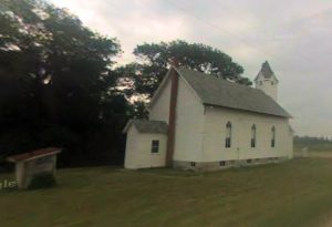 rear view of outside of church