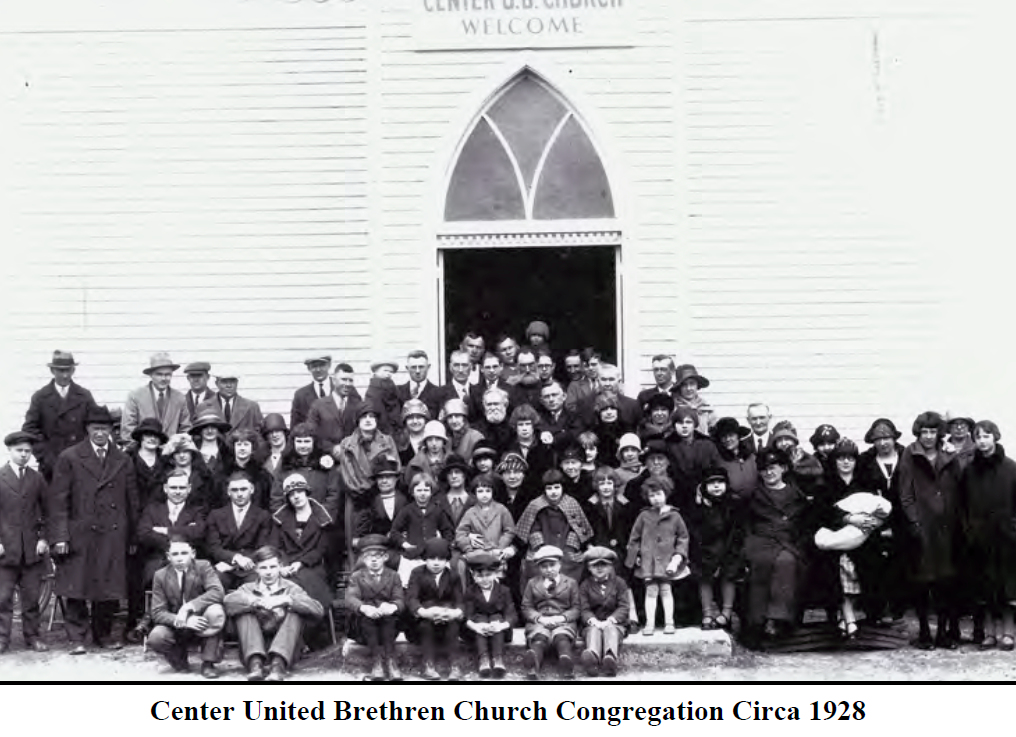 Center United Brethren Church Congregation Circa 1928